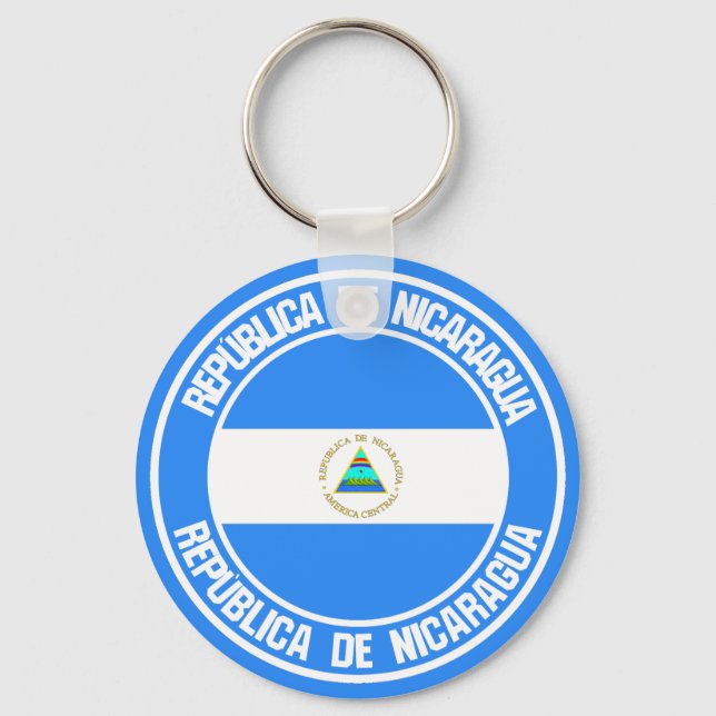 Nicaragua Round Emblem Keychain (Front)
