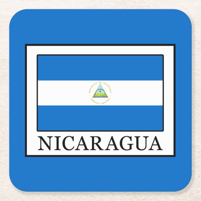 Nicaragua Square Paper Coaster (Front)