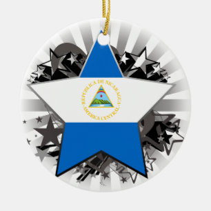 Nicaragua Star Ceramic Ornament