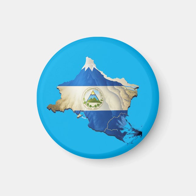 Nicaragua stylist map magnet (Front)