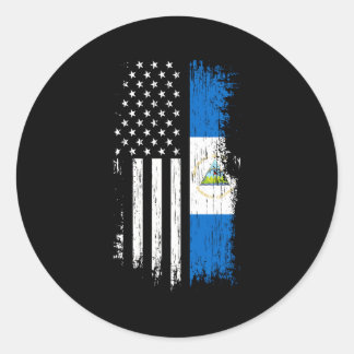 Nicaraguan American Flag Pride Nicaragua Classic Round Sticker
