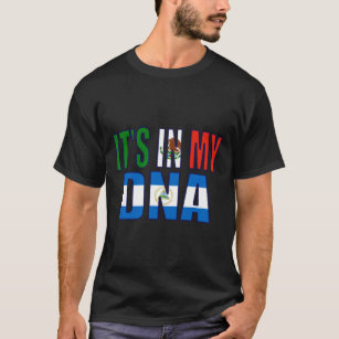 Nicaraguan And Mexican DNA Mix Flag Heritage Gift1 T-Shirt