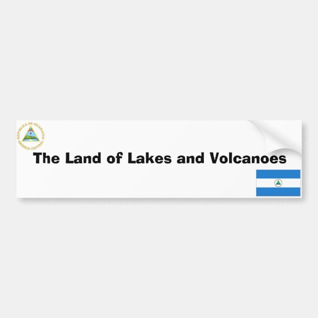Nicaraguan flag and emblem bumper sticker (Front)