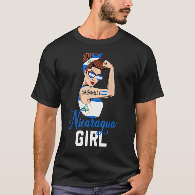 Nicaraguans Girl Unbreakable  Rosie the Riveter Wo T-Shirt (Front)