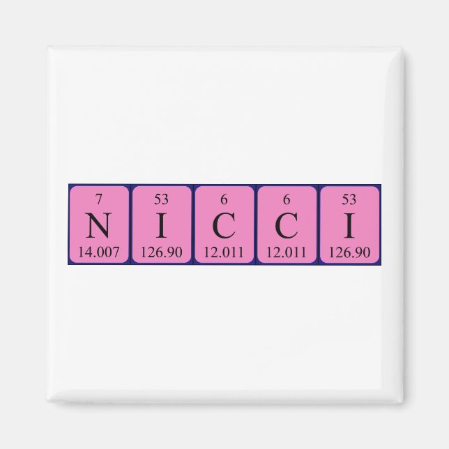 Nicci periodic table name magnet (Front)