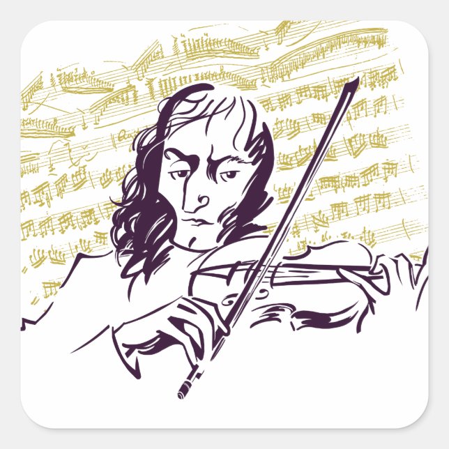 Niccolo Paganini Square Sticker (Front)