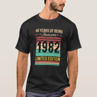 Nice 40Th Birthday Tee 40 Years Old Vintage Year 1