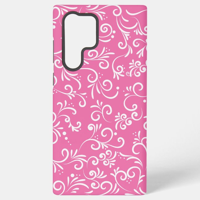Nice and Cute Pink Ornamental Samsung Galaxy S22 Ultra Case (Back)