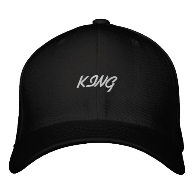 Nice and Handsome King Text Basic Flexfit Wool  Embroidered Hat (Front)