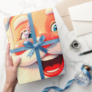 Nice and Lovely Close-Up Santa Claus Christmas  Wrapping Paper