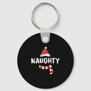 Nice And Naughty Shirt Matching Christmas Pajamas Keychain