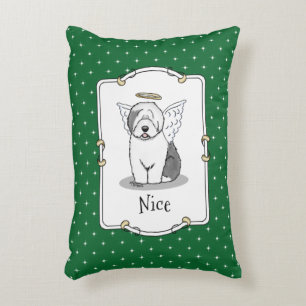 Nice Angel Old English Sheepdog (Grey 1) - Cute Accent Pillow