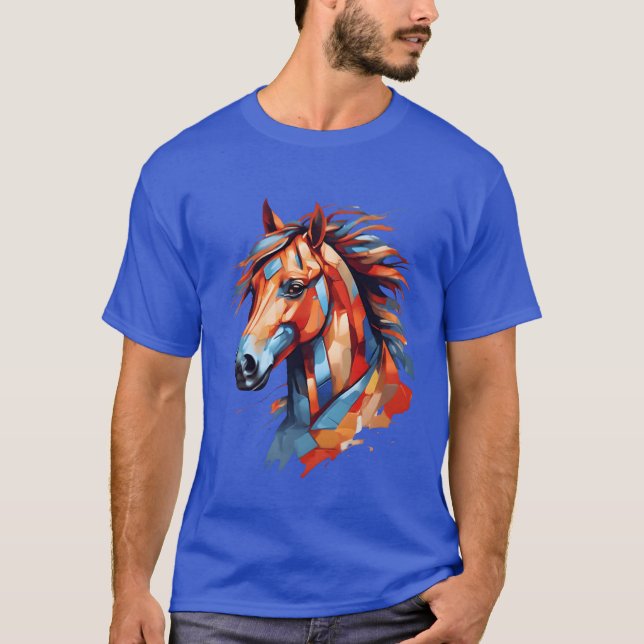 nice art of horse many colours funny T-Shirt (Front)