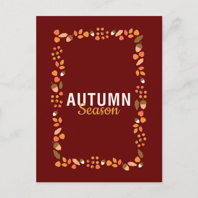 Nice Autumn Season with pine and Leaves  Holiday Postcard (Front)