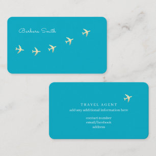 Nice Azure Blue Carte de visite pour un agent de v