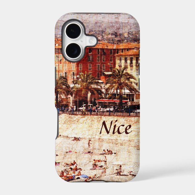 Nice beach, Provence i-phone case (Back)