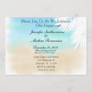 Nice Beach Scene Theme Engagement Party Invitation