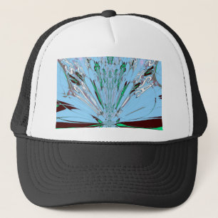 Nice Beautiful Aqua Blue Amazing Floral Motif Art Trucker Hat