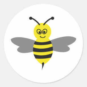 nice bee icon classic round sticker