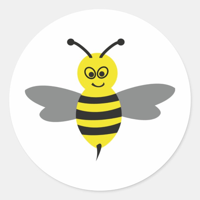 nice bee icon classic round sticker (Front)