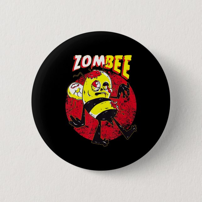 Nice Beekeeping Zombie Honeybee Zombee Beekeeper’s 2 Inch Round Button (Front)