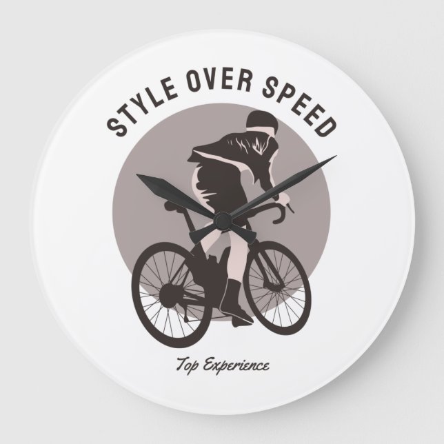 Nice Bicycle Design - Style Over Speed Large Clock (Front)