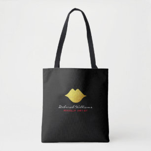Nice black tote bag with her name & gold lips