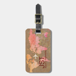 nice brownish map luggage tag