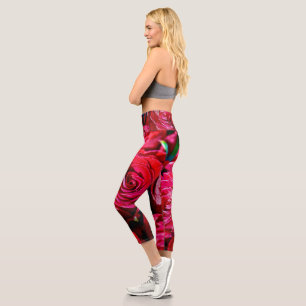 Nice Bunch Of Red Roses Capri Leggings