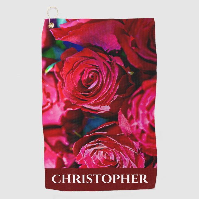 Nice Bunch Of Red Roses Golf Towel (Front)