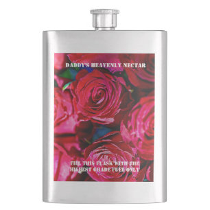 Nice Bunch Of Red Roses Hip Flask