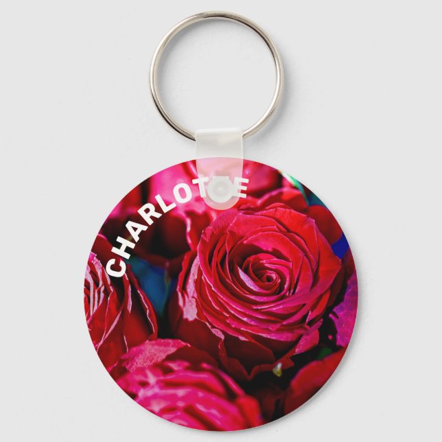 Nice Bunch Of Red Roses Keychain (Front)