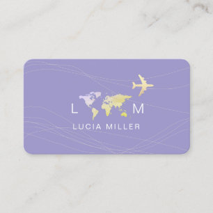 Nice Business Card for a Travel Agent pale-purple