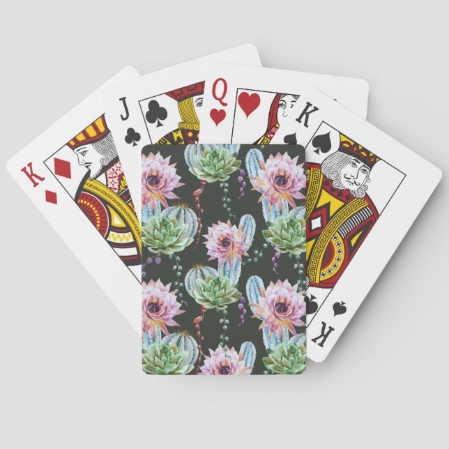 Nice Cactus Pattern Playing Cards (Back)