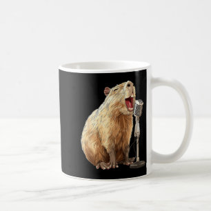 Nice Capybara with Mic for Karaoke and Singing Coffee Mug