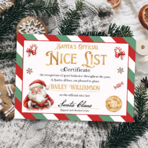 Nice Certificate from Santa Approved Checked Twice Invitation