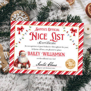 Nice Certificate from Santa Approved Checked Twice Invitation