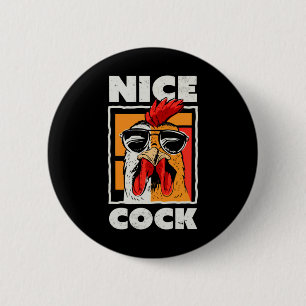 Nice Chicken Rooster Wear Sungles 2 Inch Round Button