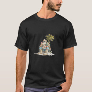 Nice Christmas Beach with Santa Claus Under Palm T T-Shirt