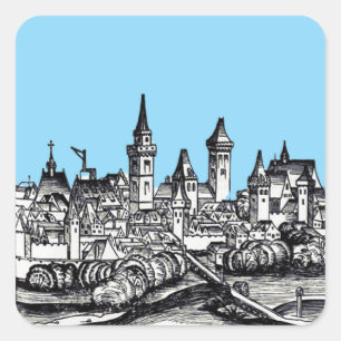 Nice city at France on the Mediterranean Sea Square Sticker