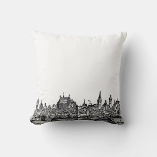 Nice city at France on the Mediterranean Sea Throw Pillow