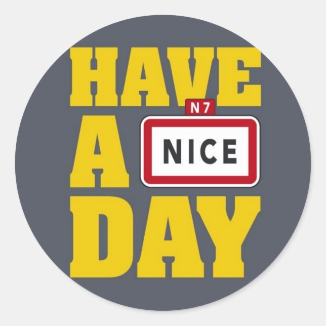 Nice Classic Round Sticker (Front)