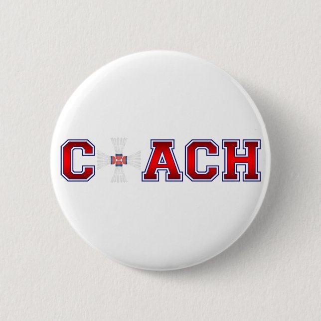Nice Coach Badminton Insignia 2 Inch Round Button (Front)