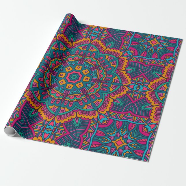 Nice colourful Circle  Wrapping Paper (Unrolled)