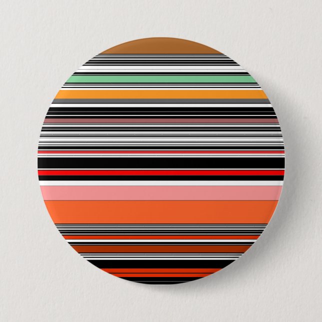 Nice colourful stripes 3 inch round button (Front)