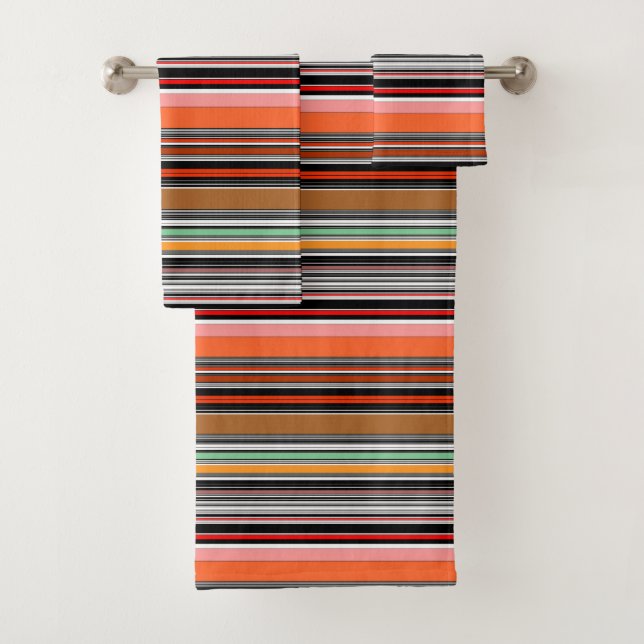 Nice colourful stripes bath towel set (Insitu)