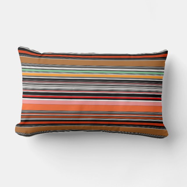 Nice colourful stripes lumbar pillow (Front)