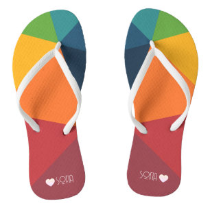 Nice colourful Triangles Pattern Flip Flops
