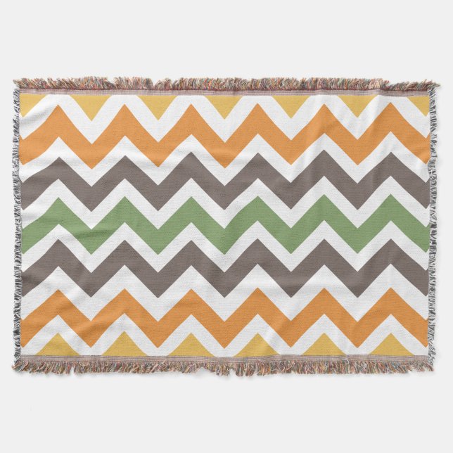Nice colourful zigzag pattern throw blanket (Front)