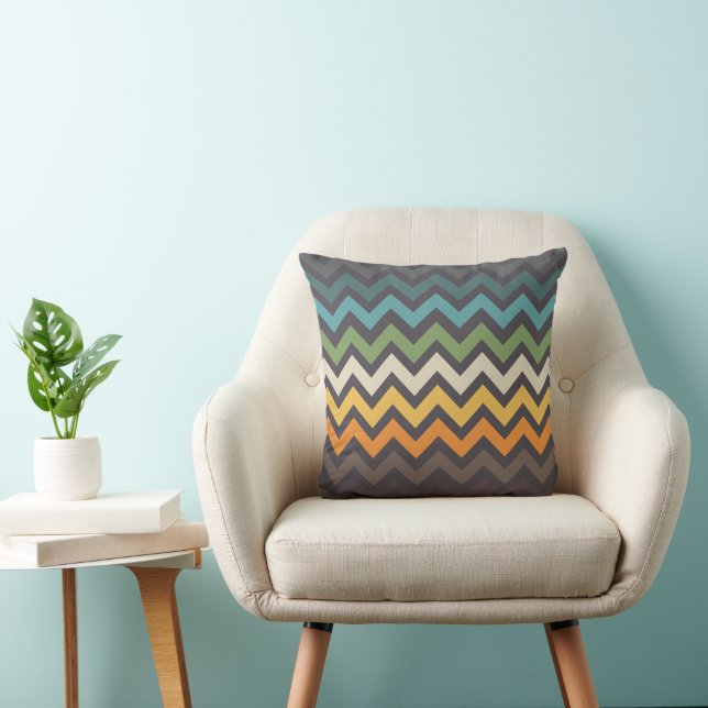 Nice colourful zigzag pattern  throw pillow (Chair)
